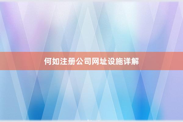 何如注册公司网址设施详解
