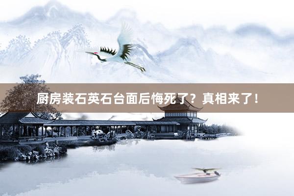 厨房装石英石台面后悔死了？真相来了！